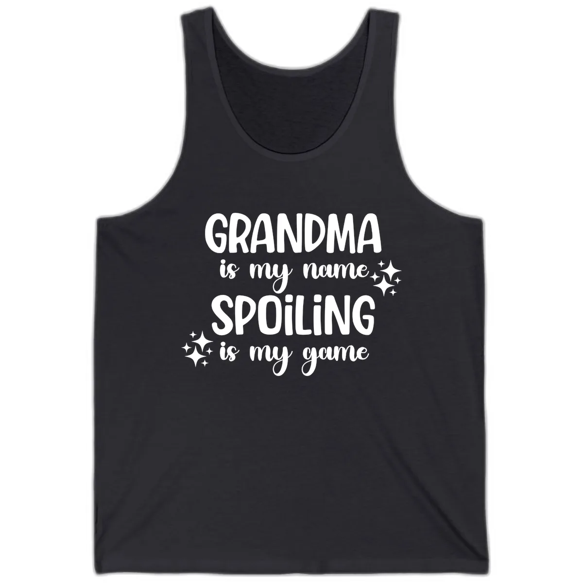 Grandma Is My Name Spoiling Is My Game Tank in Dark Grey